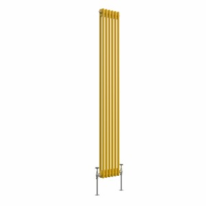 Bern 1800 x 290mm Zinc Yellow Double Column Vertical Traditional Radiator