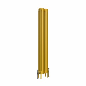 Bern 1800 x 290mm Zinc Yellow Four Column Vertical Traditional Radiator