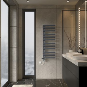 Kongsberg 1200 x 450mm Dual Fuel Thermostatic Touch Control Electric Towel Rail - Choice of Colour & Wifi Option