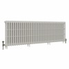 Classic  745 x 2204mm Porcelain White Triple Column Cast Iron Radiator - 35 Sections
