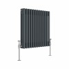 Bern 600 x 605mm Anthracite Triple Column Horizontal Traditional Radiator
