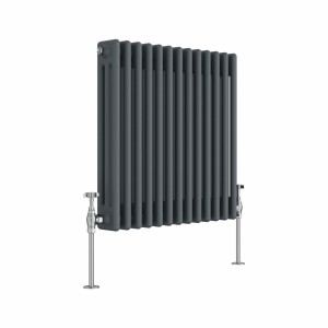 Bern 600 x 605mm Anthracite Triple Column Horizontal Traditional Radiator