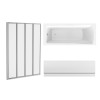 Sawley 1700 x 700mm Straight Bath Single Ended with Front Panel and Chrome Folding Bath Screen