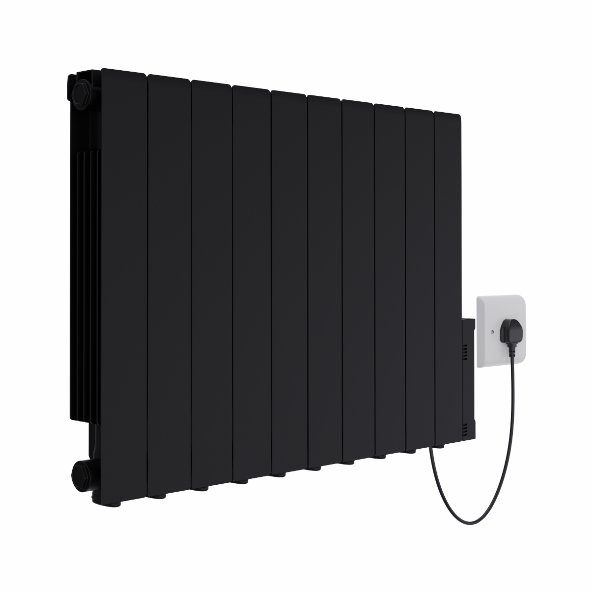 Bismo 575 x 855mm Black Wifi Oil Filled Electric Radiator - 1800W