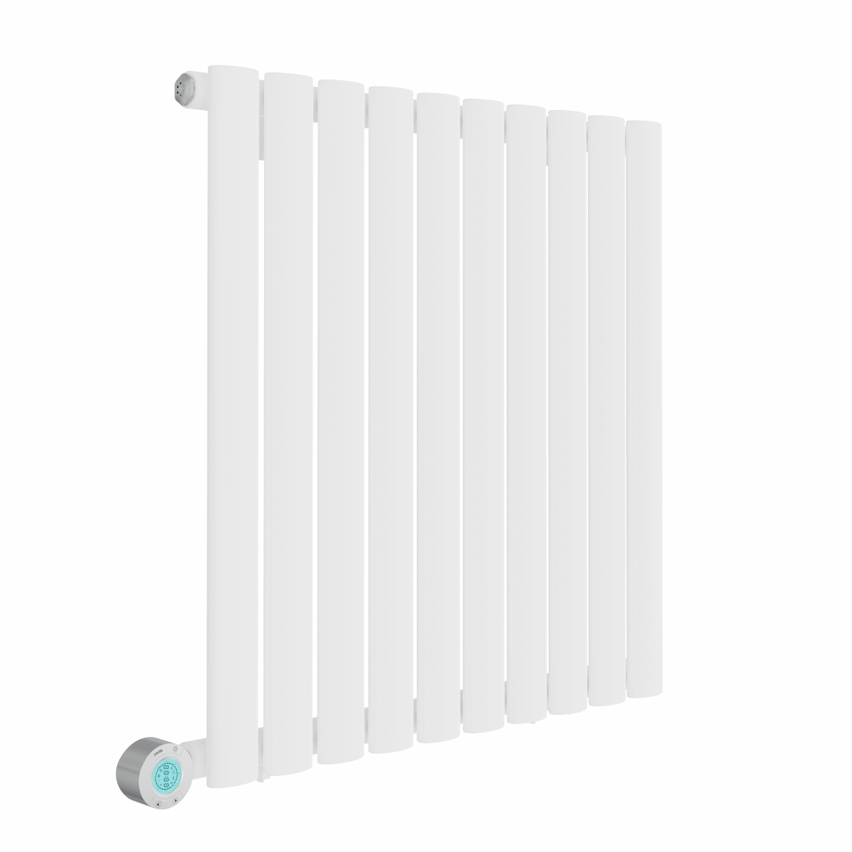 Norden 600 x 591mm White Horizontal Oval Tube Wifi Electric Radiator - 600W
