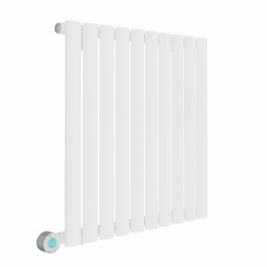 Norden 600 x 591mm White Horizontal Oval Tube Wifi Electric Radiator - 600W