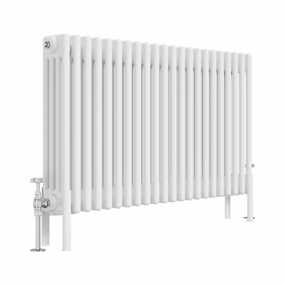 Bern 600 x 1010mm White Four Column Horizontal Traditional Radiator