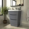 Avon Gloss Grey Floor Standing Basin Drawer Vanity Unit - 600mm