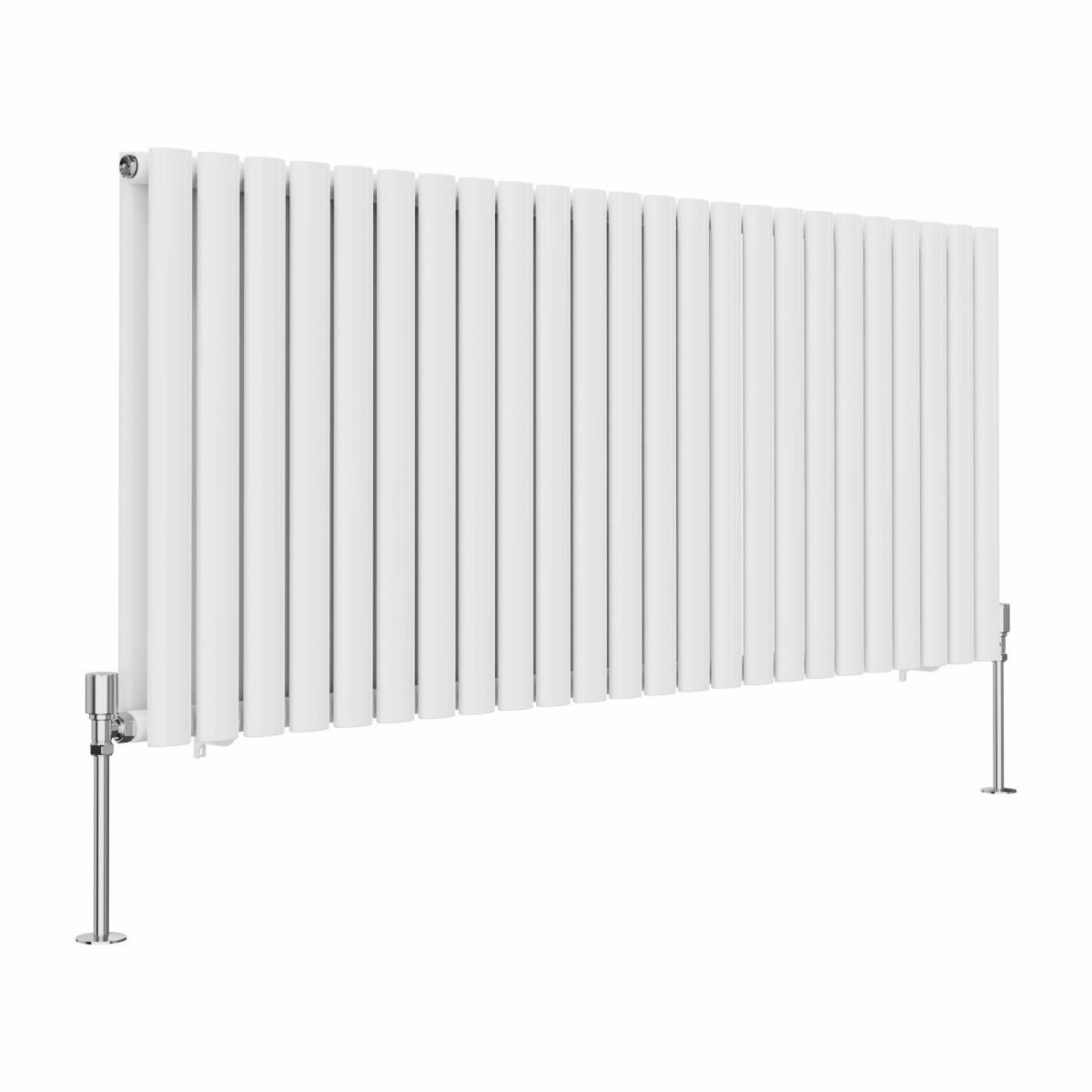 Norden 600 x 1417mm White Double Horizontal Oval Tube Designer Radiator