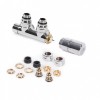 Terma Carlo Poletti Thermostatic Angled Radiator Valves, 50 mm H Block Intergrated, Left Sided - Chrome