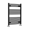 Fjord 800 x 600mm Curved Black Heated Towel Rail