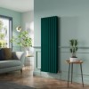Lulea 1600 x 550mm Blue Green Double Flat Panel Vertical Designer Radiator