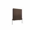 Norden 600 x 591mm Black Copper Double Horizontal Oval Column Designer Radiator