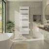 Juva 1800 x 600mm White Flat Panel Simple Electric Heated Towel Rail