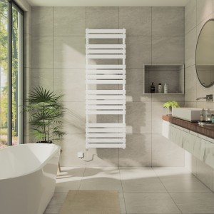 Juva 1800 x 600mm White Flat Panel Simple Electric Heated Towel Rail