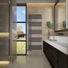 Koli 1600 x 600mm Dual Fuel Anthracite Thermostatic Touch Control Electric Heated Towel Rail