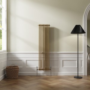 Bern 1500 x 380mm Metallic Gold Double Vertical Column Radiator