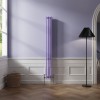 Bern 1800 x 200mm Elegant Purple Triple Column Vertical Traditional Radiator
