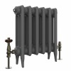 Classic  450 x 406mm  Farrow & Ball Railings Grey Triple Column Cast Iron Radiator - 6 Sections