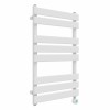 Juva 800 x 500mm White Flat Panel Thermostatic Touch Control Electric Heated Towel Rail