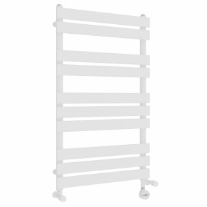 Juva 1000 x 600mm Dual Fuel White Flat Panel Thermostatic Touch Control Electric Heated Towel Rail