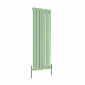 Bern 1500 x 560mm Pastel Green Double Vertical Column Radiator