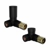 Modern Round Manual Corner Radiator Valves - Black