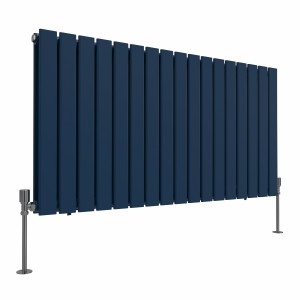 Karlstad 600 x 1158mm Sapphire Blue Double Horizontal Flat Panel Designer Radiator