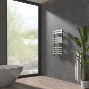 Juva 950 x 500mm Chrome Flat Panel Heated Towel Rail