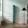 Bern 1800 x 200mm Traditional Blue Green Vertical Four Column Radiator