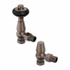 Traditional Thermostatic Angled Radiator Valves - Antique Copper