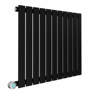 Karlstad 600 x 750mm Black Flat Panel Horizontal Wifi Electric Radiator - 800W