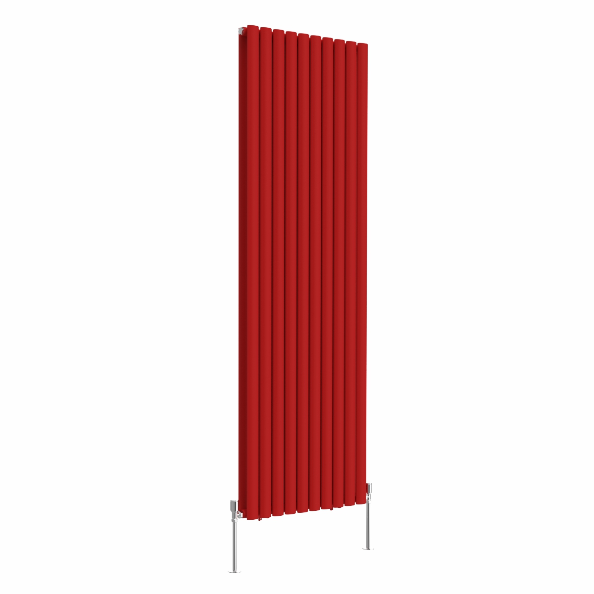 Norden 1800 x 591mm Signal Red Double Oval Column Vertical Designer Radiator