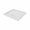Essentials Anti-Slip 800 x 760mm Rectangle Stone Shower Tray White