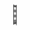 Fjord 1400 x 300mm Curved Black Thermostatic Touch Control Electric Heated Towel Rail