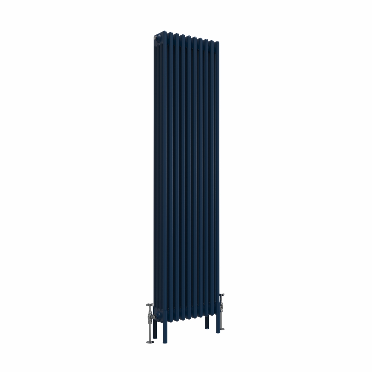 Bern 1800 x 470mm Sapphire Blue Four Column Vertical Traditional Radiator