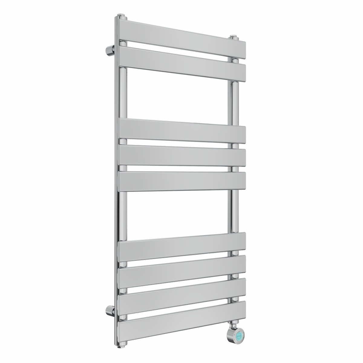 Juva 950 x 500mm Chrome Flat Panel Thermostatic Touch Control Electric Heated Towel Rail