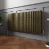 Norden 600 x 1417mm Black Gold Double Horizontal Oval Column Designer Radiator