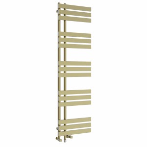 Koli 1600 x 450mm Dual Fuel Brushed Brass Simple Electric Heated Towel Rail