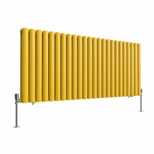 Norden 600 x 1417mm Zinc Yellow Double Horizontal Oval Column Designer Radiator