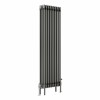 Bern 1500 x 470mm Raw Metal Four Column Vertical Traditional Radiator