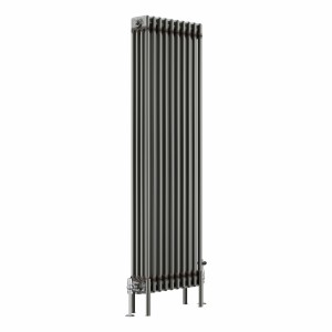 Bern 1500 x 470mm Raw Metal Four Column Vertical Traditional Radiator