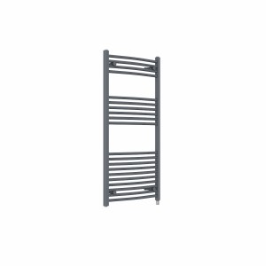 Fjord 1200 x 600mm Curved Anthracite Prefilled Electric Heated Towel Rail