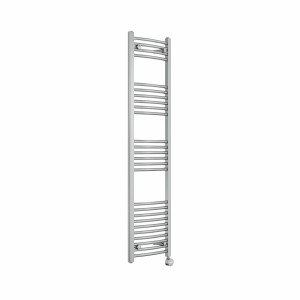 Fjord 1600 x 400mm Curved Chrome Thermostatic Touch Control Electric Heated Towel Rail