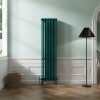 Bern 1800 x 470mm Traditional Blue Green Vertical Four Column Radiator