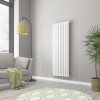 Norden 1600 x 591mm White Single Vertical Oval Tube Designer Radiator