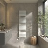 Kristiansund 1800 x 500mm Dual Fuel White Thermostatic Touch Control Electric Heated Towel Rail