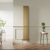 Lulea 1800 x 270mm Metallic Gold Double Flat Panel Vertical Designer Radiator