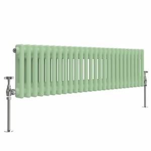 Bern 300 x 1190mm Pastel Green Double Horizontal Column Radiator