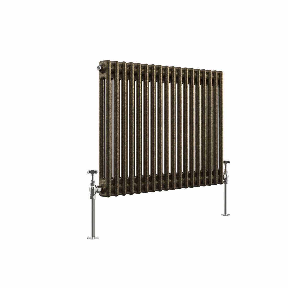 Bern 600 x 830mm Black Gold Double Column Horizontal Traditional Radiator